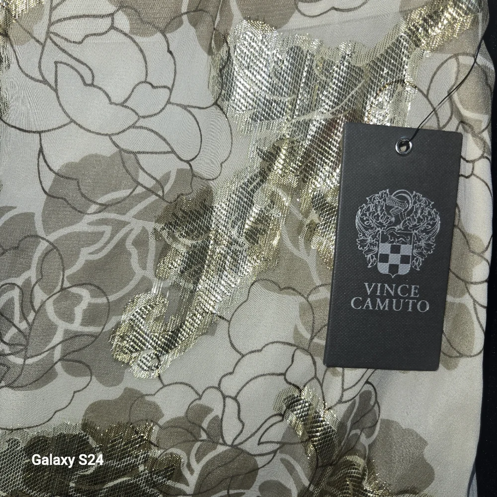 Vince Camuto Floral Maxi Skirt in Cream & Gold Size:XS - Picture 4 of 8